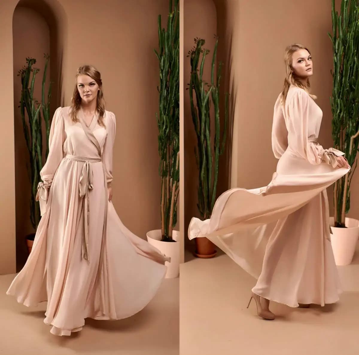 Elegante abito da sposa e camicia da notte Abiti a maniche lunghe Servizio fotografico Indumenti da notte Accappatoio Prom Pigiama da damigella d'onore Realizzato su misura