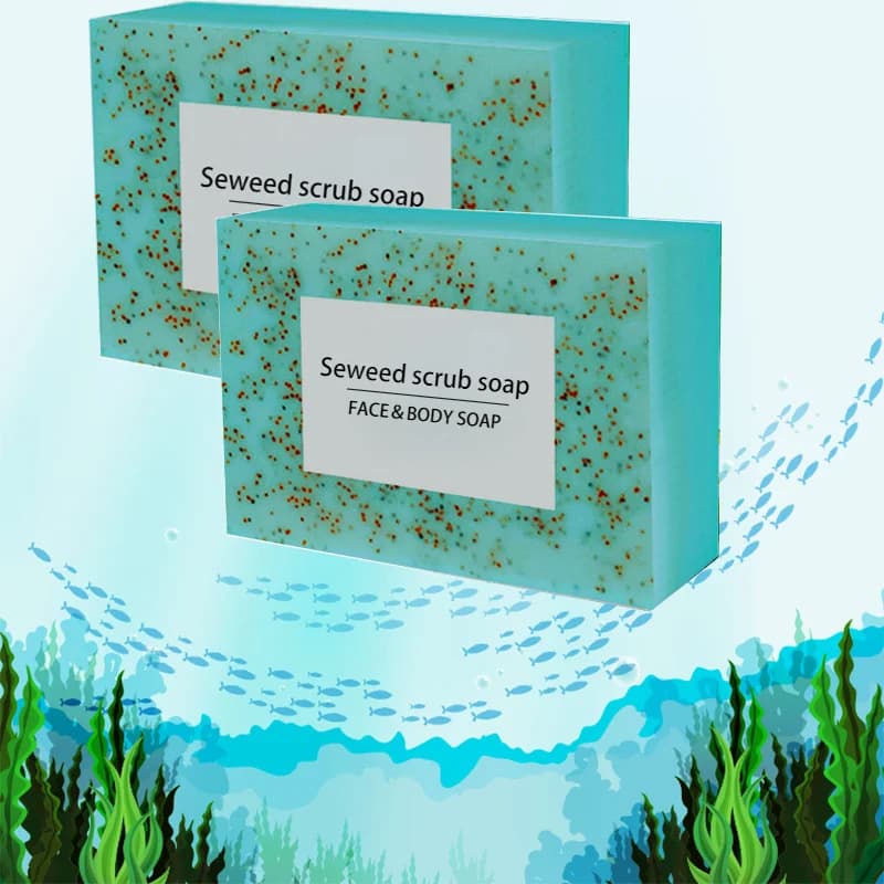 Algae particle soap is rich in vitamin E. Contains olive oil, which gently cleanses the face, moisturizes and moisturizes