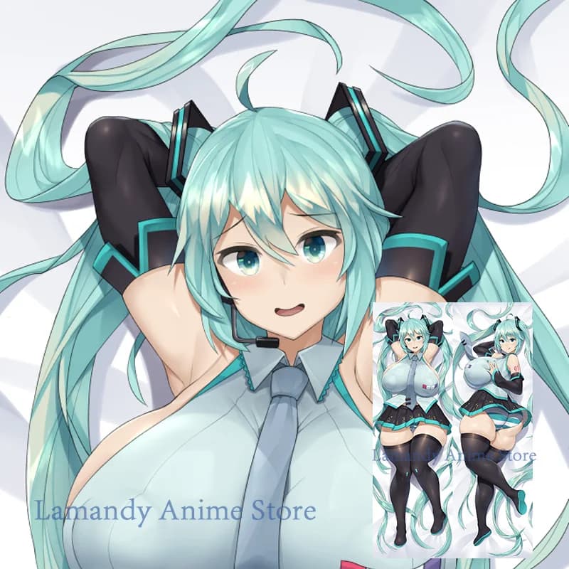 Dakimakura Thicc Mik Anime Federa con stampa fronte-retro Federa per cuscino per il corpo a grandezza naturale