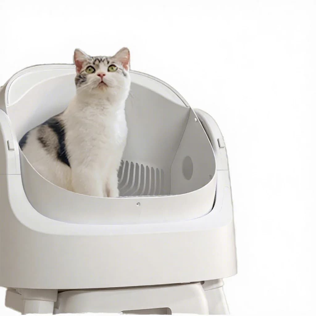 Modern Luxury PVC Material Eco-Friendly Automated Self-Cleaning Large Capacity Cat Litter Box for Multi-Cat Households