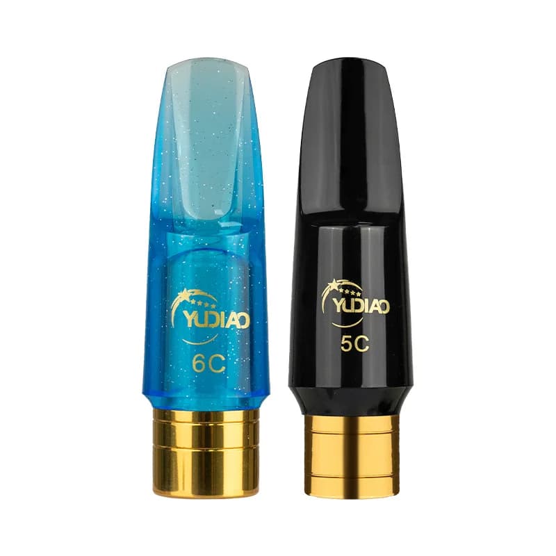 Semi-Metal Balsa Wood Mouthpiece for Alto Saxophone, Tenor Saxophone, and Soprano Saxophone, Easy for Beginners to Play, Saves Effort, with Mouthpiece Clip