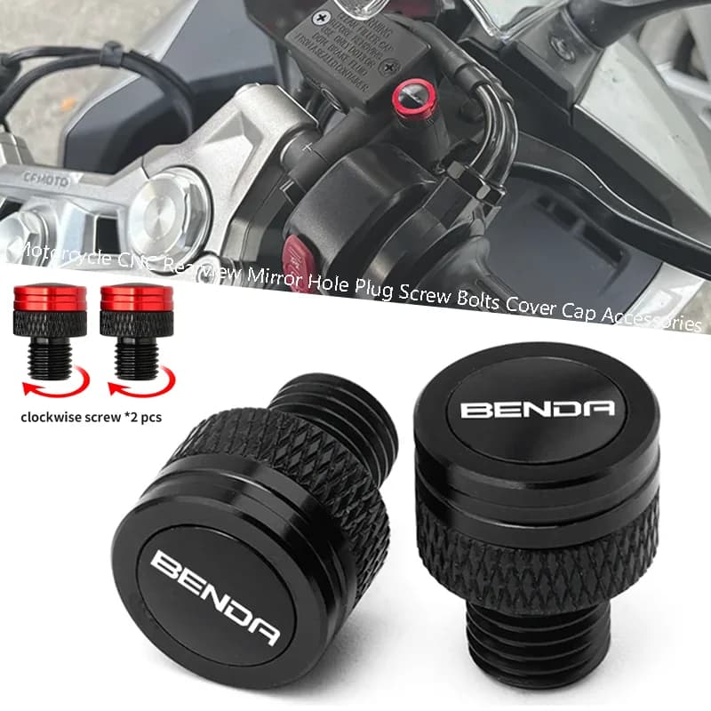 Per BENDA Chinchilla 300 500 Rock 300 NAPOLEON BOB Bandiera Scura LFS700 LFC700 MOTO M10 * 1.25 Viti Bulloni Foro Specchio Tappi Tappo
