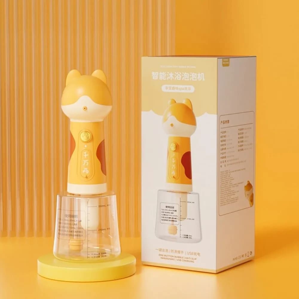 Dispenser di Sapone Multifunzionale a Forma di Gatto, Ricaricabile USB, Strumento Compatto per la Pulizia degli Animali Domestici