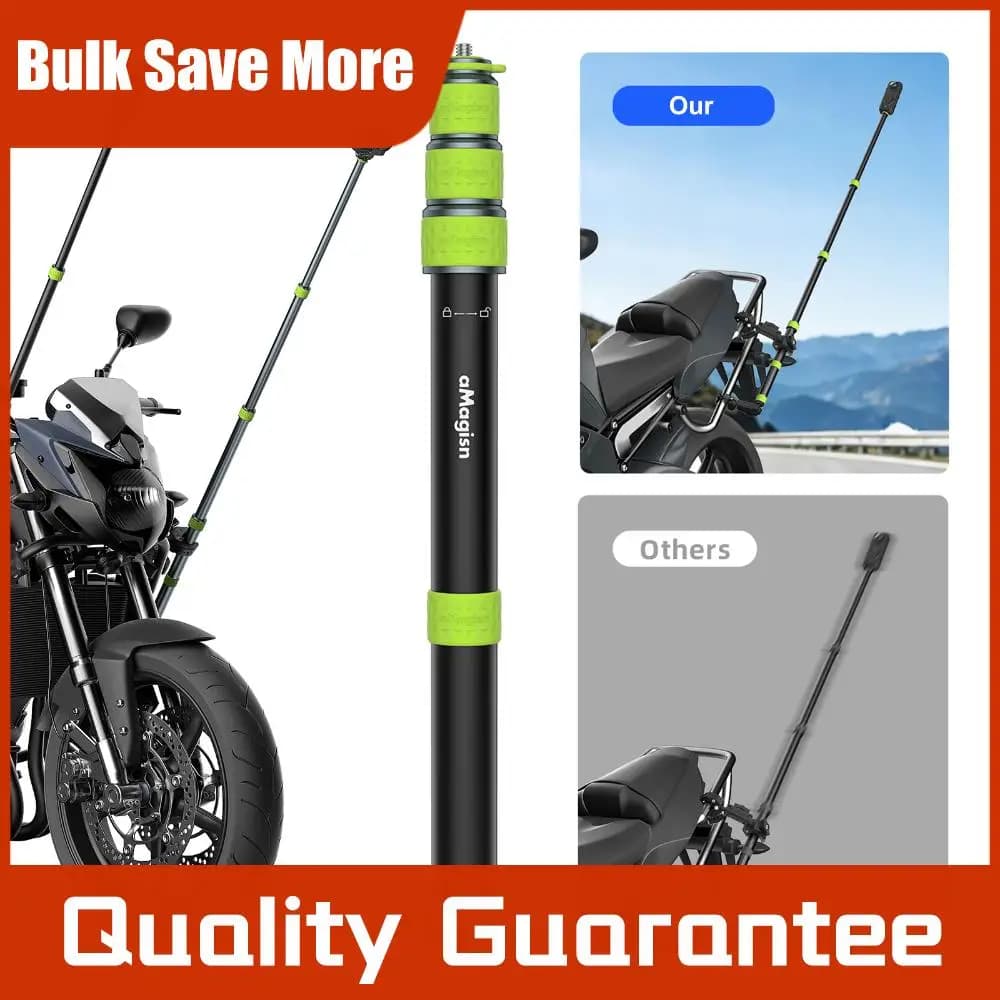 Kit di montaggio universale per selfie stick da moto da 1/4 pollici, multiuso, resistente all'usura, per Insta360/GoPro/DjI/SJCAM/Akas