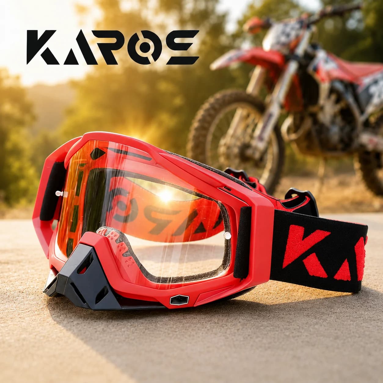 Karos Motocross Goggles Cycling Driving Windproof Glasses UV400 Protection Motorcycle Eyewear Men Dirt Bike Off-road Ski K336
