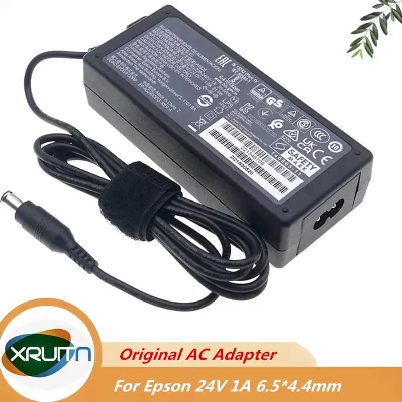 Caricatore portatile adattatore CA originale A462E 24V 1A 24W per EPSON SCANNER V600 V500 4180 4490 3590 2580 2480 Alimentatore 6,5x4,4 mm