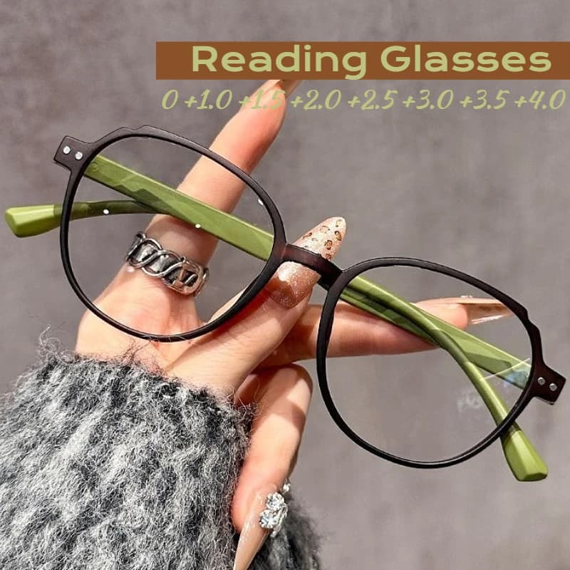 Occhiali da lettura rotondi oversize Occhiali da presbiopia versatili alla moda Donna Uomo Occhiali da computer semplici con blocco della luce blu