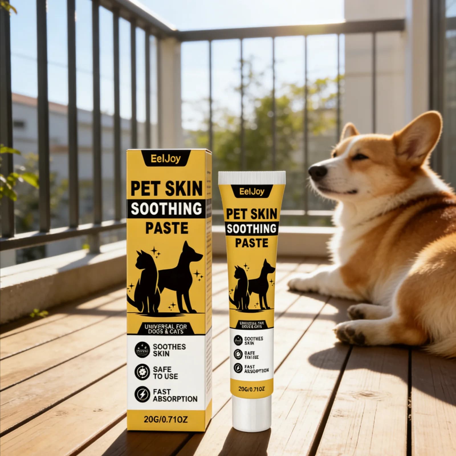 EelJoy Pasta Lenitiva per la Pelle di Cani e Gatti, Allevia l'Irritazione, Idratazione a Lunga Durata, Ingredienti Delicati, Crema per la Cura della Pelle degli Animali Domestici