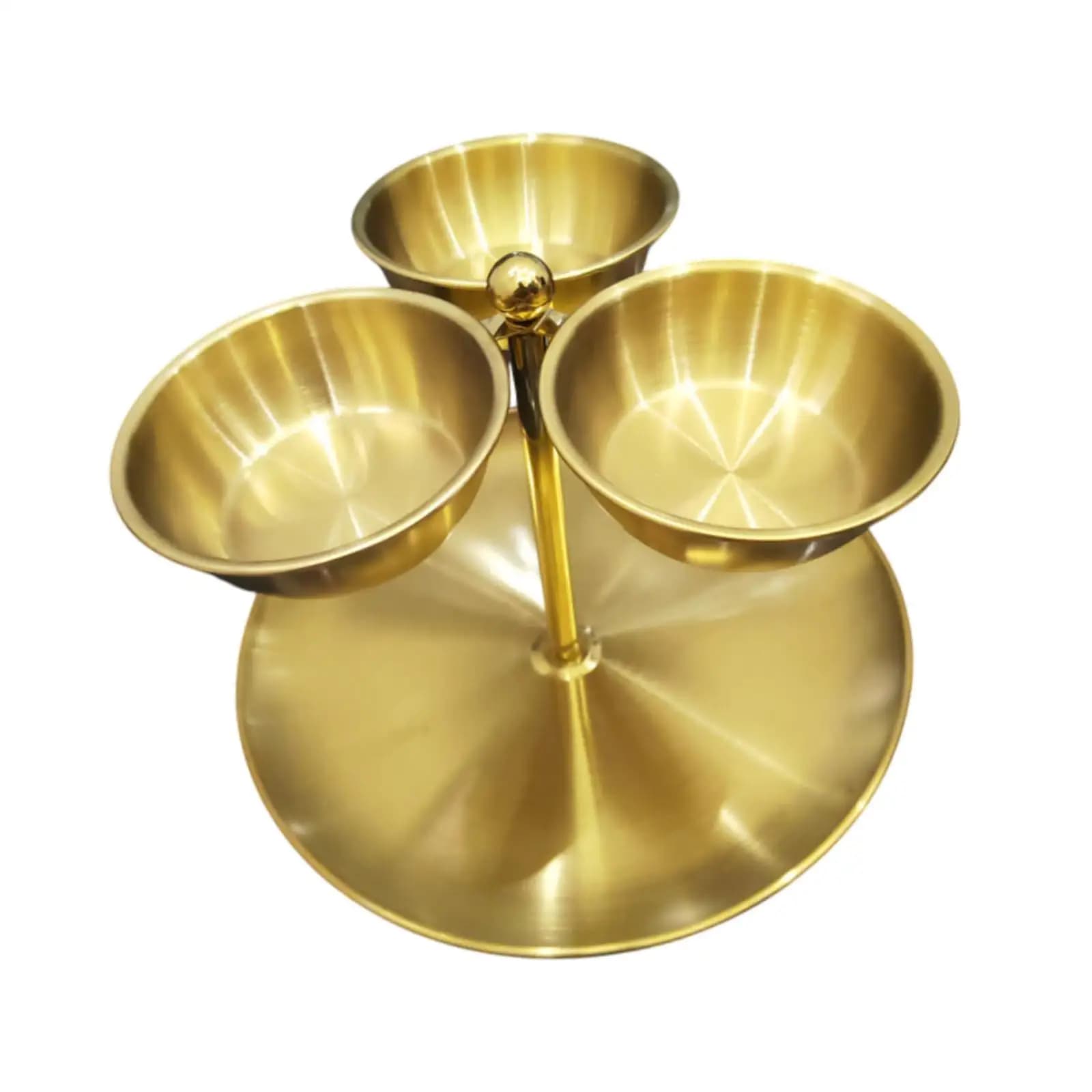 Piatto Portafrutta in Acciaio Inox, Vassoio di Lusso Diviso per Snack, Piatto Decorativo da Tavola per Arredamento Casa
