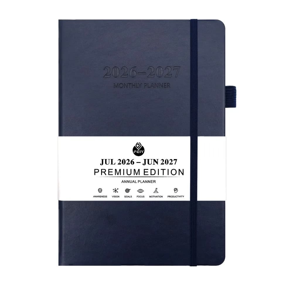 Agenda Planner 2026 in Inglese, Blocco Note 12 Mesi con Segnalibro, Agenda A5 per Pianificazione, Semplice e Resistente all'Usura