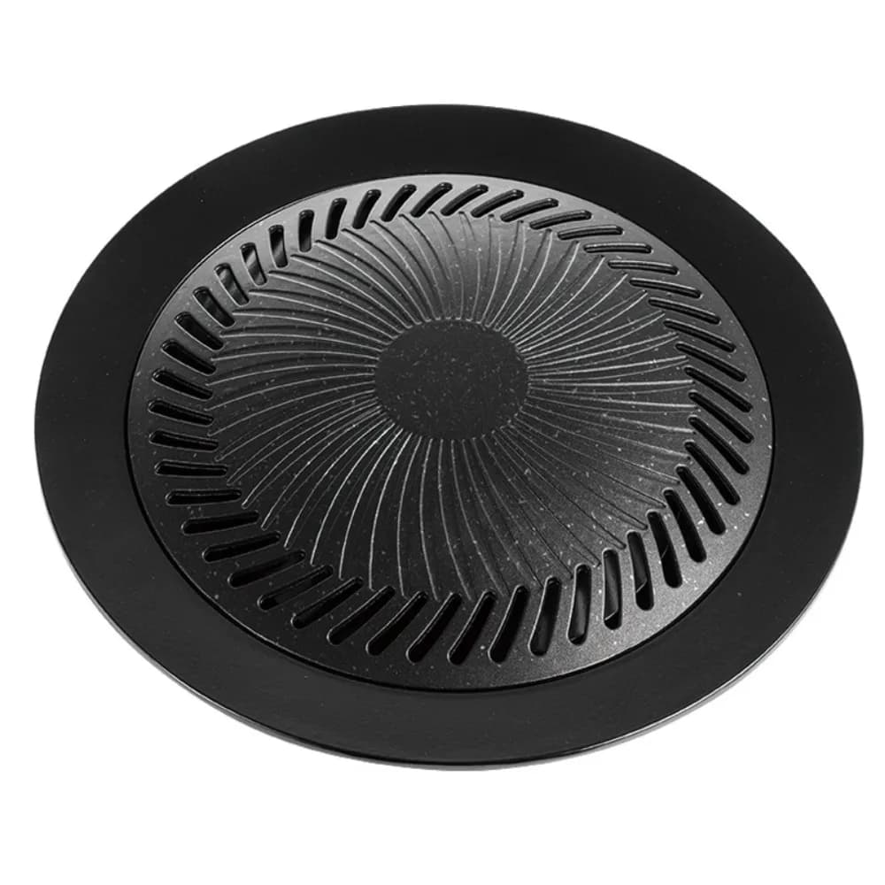 KOSUN Teglia per barbecue coreana in alluminio portatile rotonda antiaderente per carne, verdure, campeggio all'aperto, cucina, accessori da cucina
