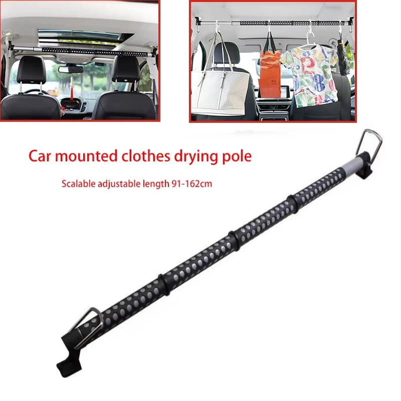 Gancio per auto per camper Asta per asciugare vestiti telescopica di bordo per bagagli da viaggio per auto Prodotto di guida autonoma Vestiti Cappotti Borse Rack
