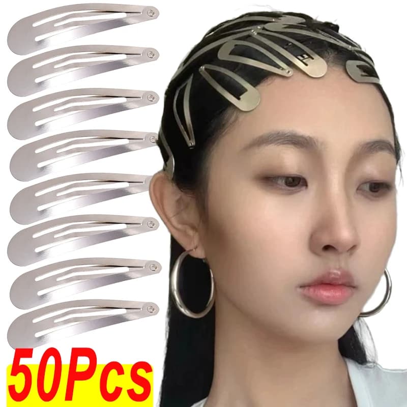 Fermagli per capelli semplici in argento Base per forcine a scatto BB per mollette in metallo fatte a mano fai-da-te Strumenti per lo styling Y2K Accessori per capelli per ragazza da donna