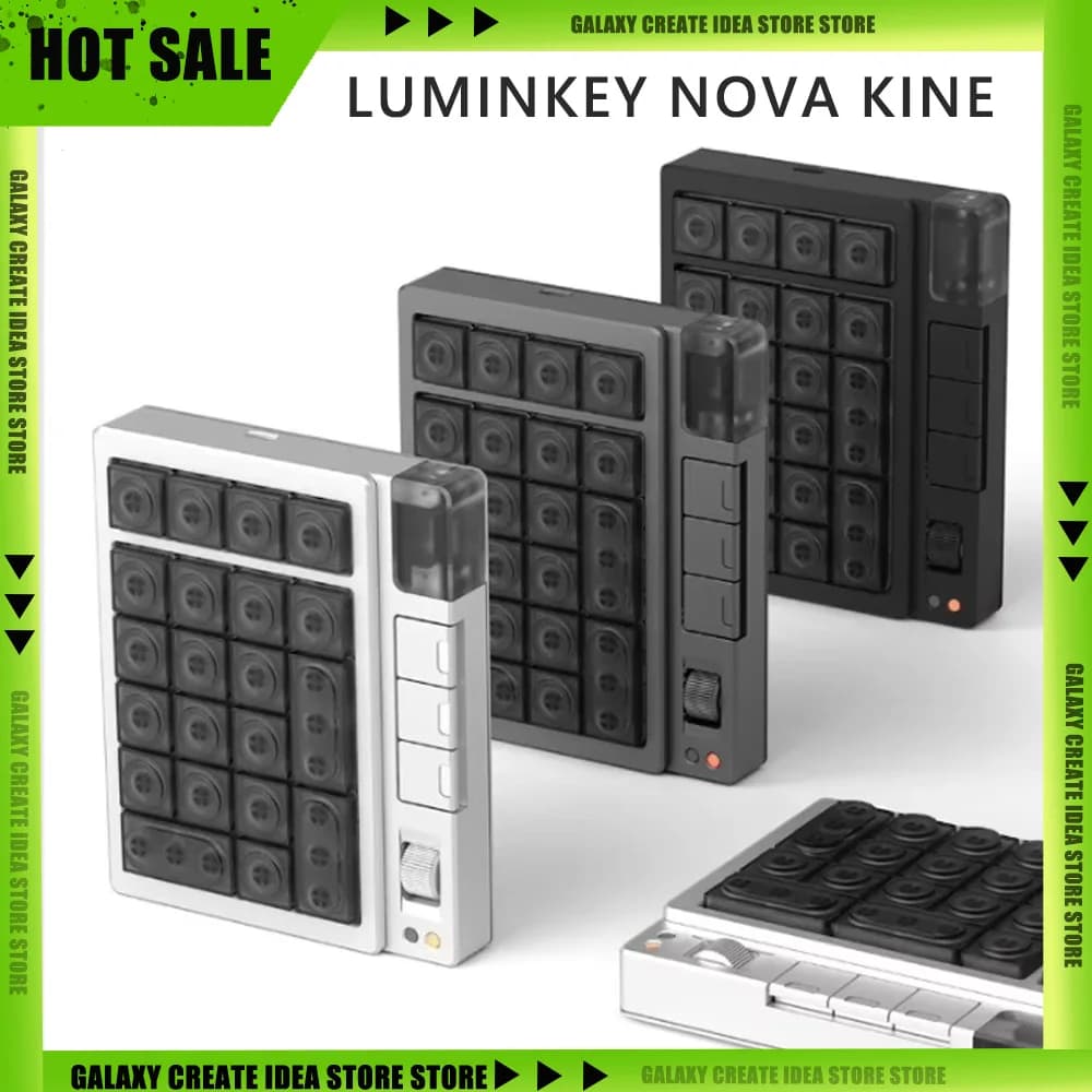 LUMINKEY NOVA KINE Wireless Tri Mode Numeric Keypad CNC Casing Mini Mechanical Keyboard Hot-swappable Designer Keyboard Office