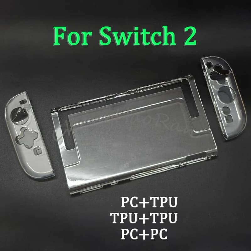 1PC Custodia morbida in TPU trasparente Custodia protettiva per Switch 2 / NS Console di gioco Oled Joy-con Crystal Back Protezione completa