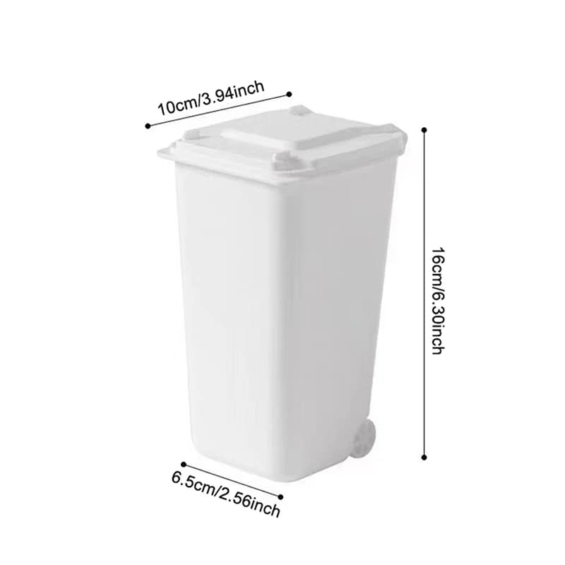 Mini pattumiera da tavolo in plastica Tavolino da salotto creativo simpatico cartone animato con coperchio Piccolo cestino di carta