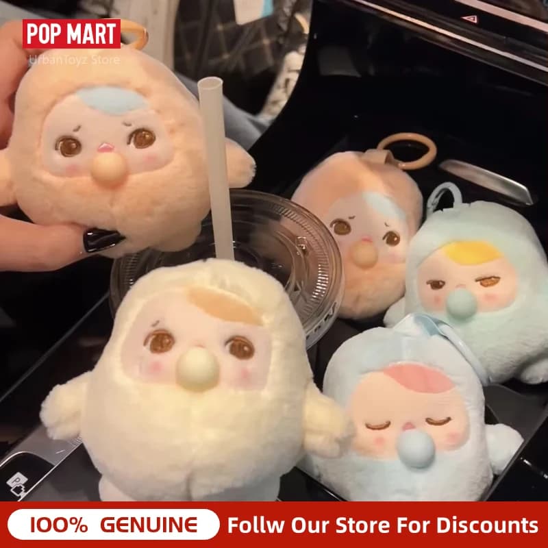 Genuine Pop Mart Pucky Beanie Bubble Up Series Plush Pendant Blind Box Cute Doll Desktop Ornament Collectible Gift For Fans