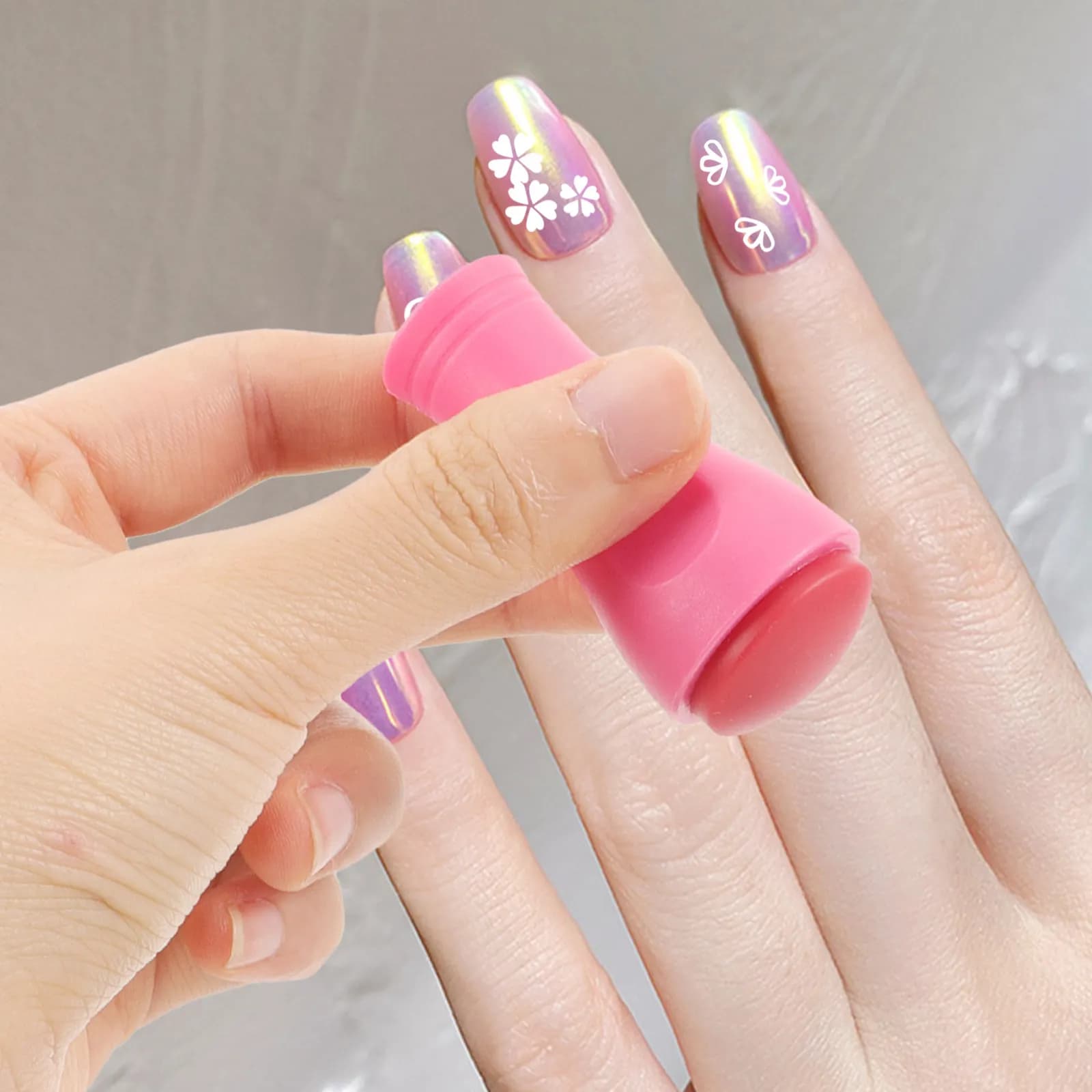 2 Set Kit Timbri per Nail Art di Alta Precisione, Strumenti per Manicure per Design French Tip, Piastre per Stamping Unghie Facili da Usare per Fai da Te, Uso Professionale