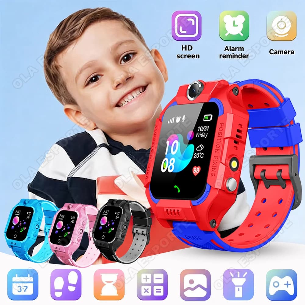 New Smartwatch for Children 2026 with LBS GPS Tracker, Phone 2G, Camera, SOS Button, Waterproof, Android and iOS Compatible, Gift for Boys and Girls