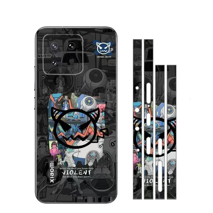 Pellicola Opaca con Motivo Carino per Copertura Completa + Adesivo Laterale per XIAOMI 15 Ultra 14 Pro MI 14, Cover Cartoon