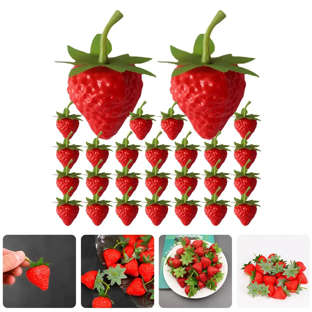 40 Pezzi di Fragole Artificiali Realistiche Premium per Decorazione, Gioco Educativo e Regali Divertenti