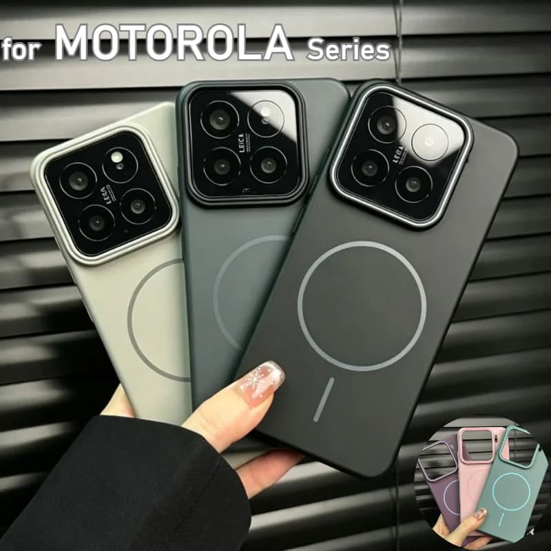 Custodia Magnetica Semplice e alla Moda in Tinta Unita per Motorola Signature Moto Edge 70 Fusion+ 60 Pro Stylus G77 G67 G17 G57Power G86