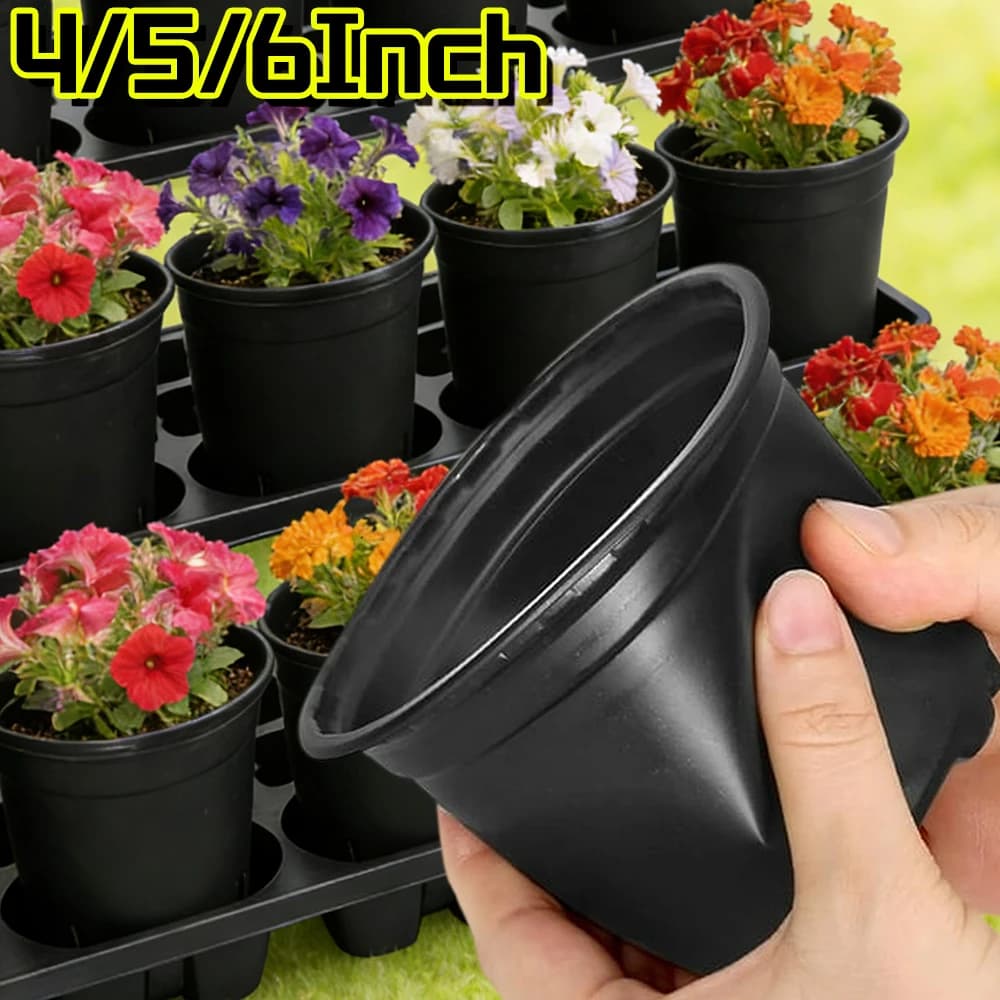 10 Reusable Plastic Vases for Plants and Flowers, Traplant, Coltivation and Seed with Drainage Forms