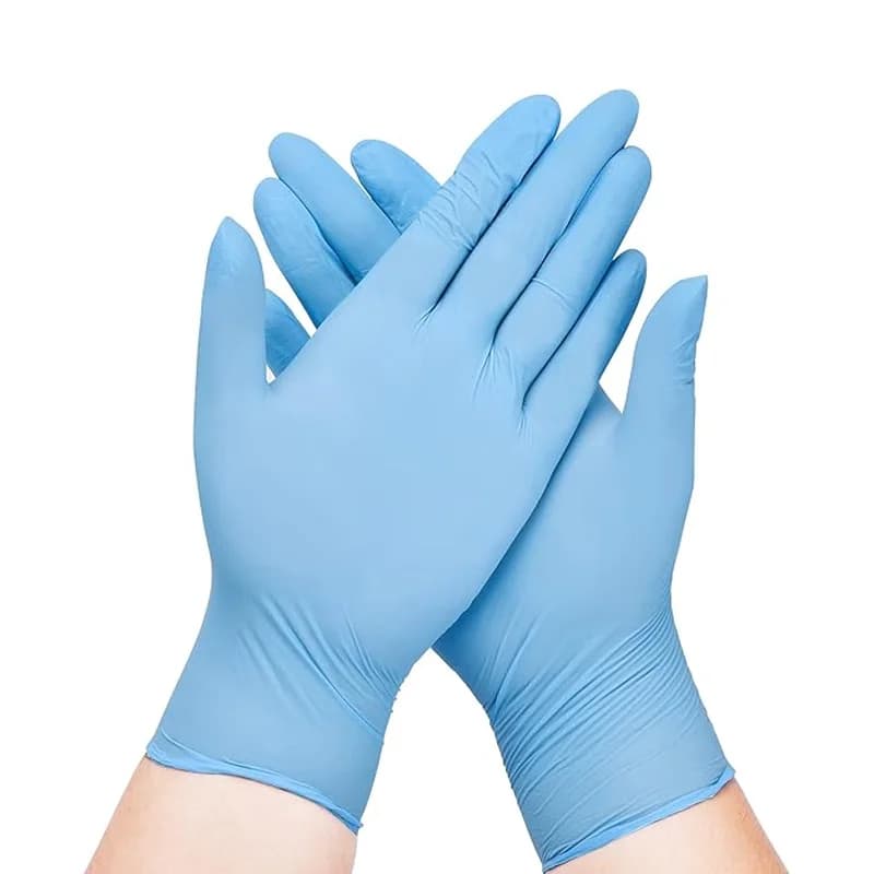 Guanti monouso in nitrile blu da 100 pezzi (S/M/L/XL) - Senza lattice e senza polvere, compatibili con touchscreen, resistenti alle perforazioni
