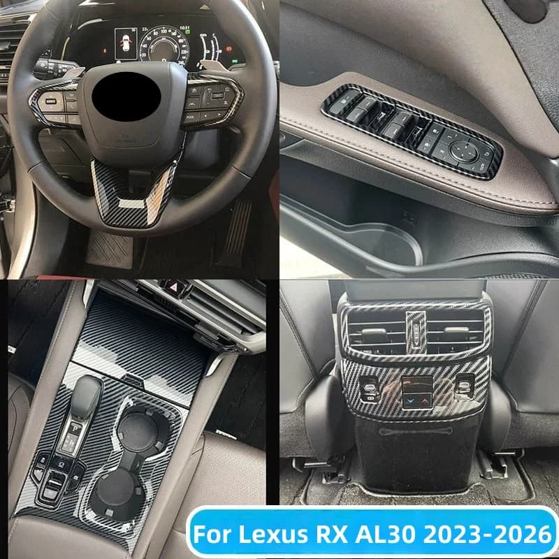 For Lexus RX 350 350h 450h+ 500h AL30 2023-2026 Carbon Fiber Center Console Gear Shift Panel Cover Frame Interior Accessories
