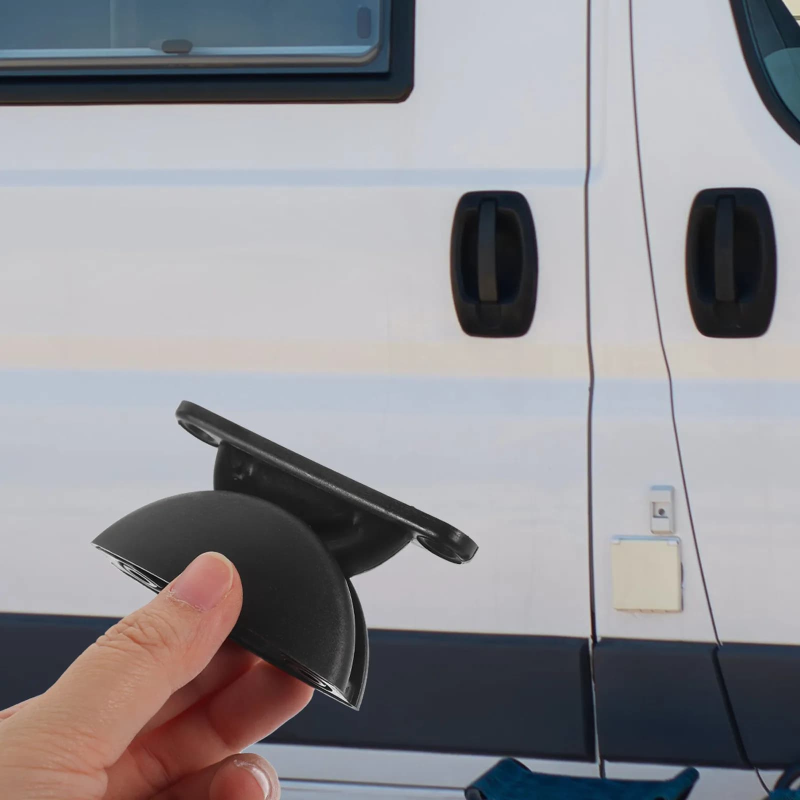 Kit di Fermo Porta Moderno ed Elegante per Camper, Roulotte e Motorhome, in Nylon, per Interni ed Esterni