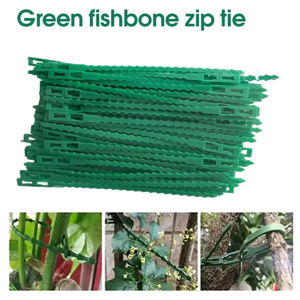 50/100 Pezzi Fascette Regolabili in Plastica Riutilizzabili per Piante, Supporto per Alberi da Giardino, Rampicanti, Tomate e Clip per Steli
