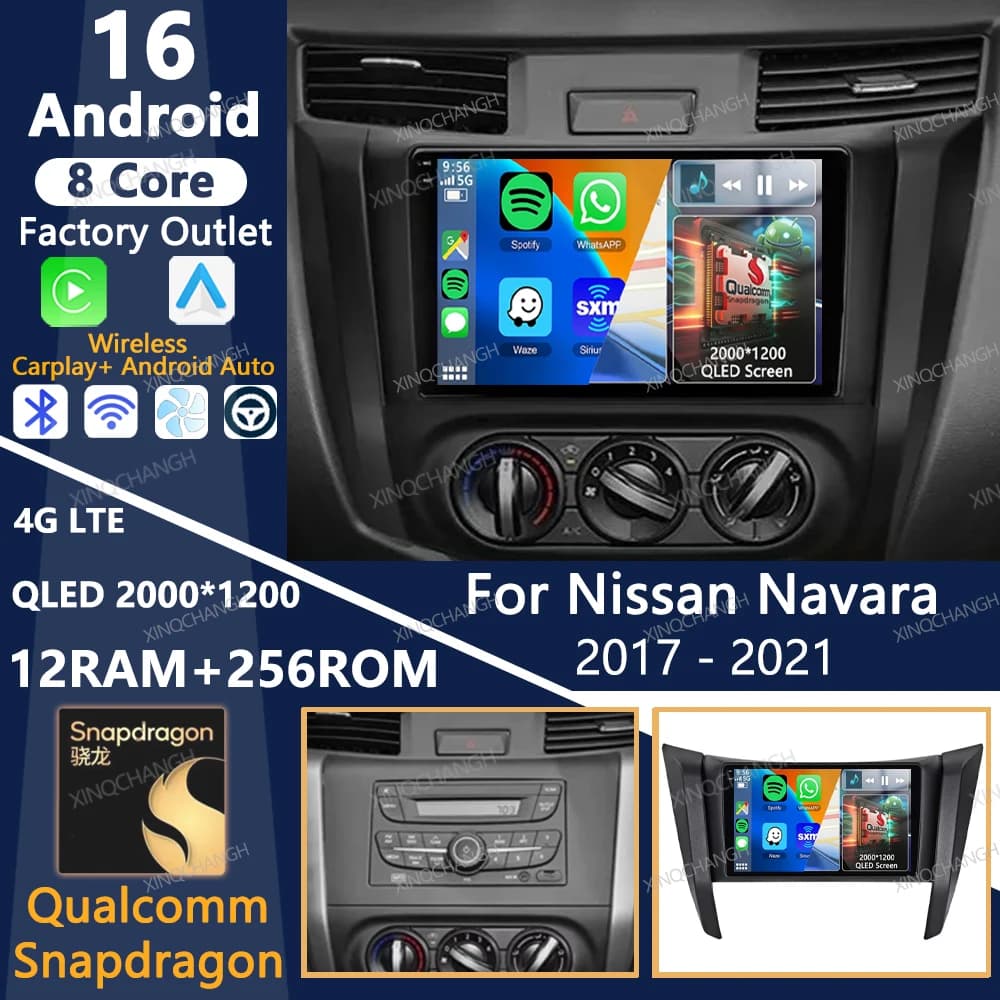 Android 16 Car Radio For Nissan NAVARA Frontier NP300 2011 - 2018 Qualcomm BT 4G LTE 5G WIFI 2DIN Multimedia Stereo Video Player