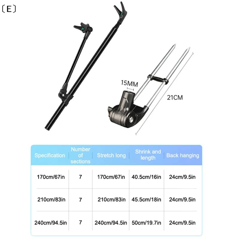 Support for stainless steel fishing rods with turret, fishing rods holder for fishermen