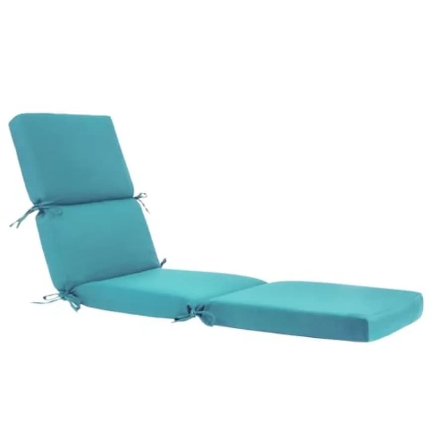 Cuscino per sedia a sdraio da esterno solido da 3 pollici, 74 x 22,5 pollici, resistente alle intemperie, con 6 lacci per mobili da patio e piscina