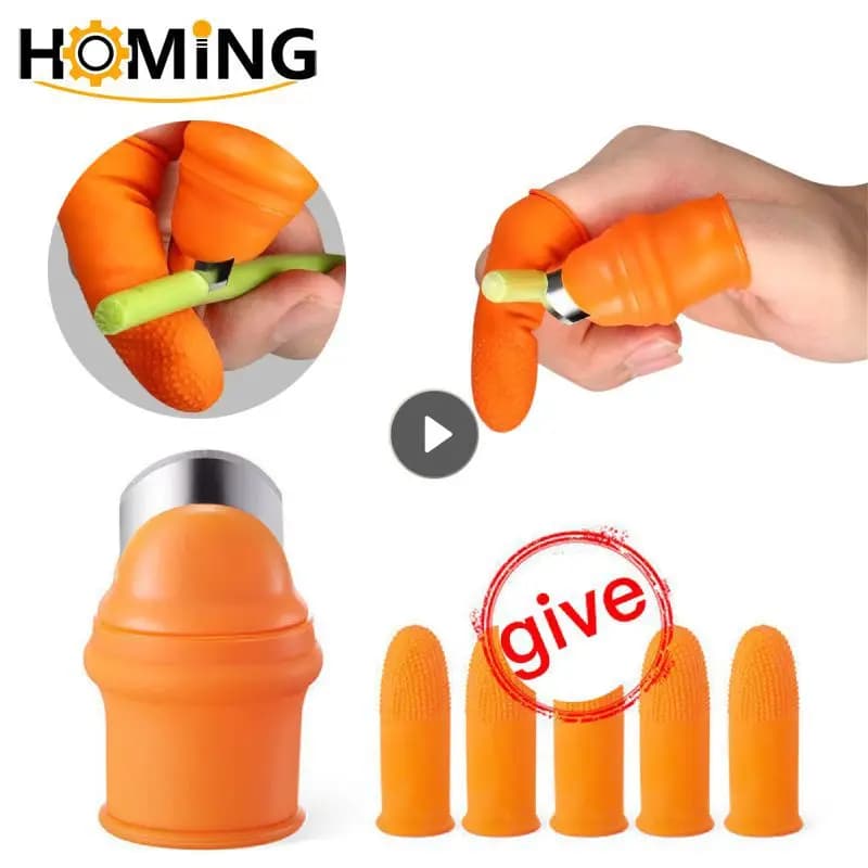 Protezione per le dita protezione per coltello da pollice in Silicone ingranaggi taglio coltello per raccolta di verdure pizzicamento lama per piante forbici guanti