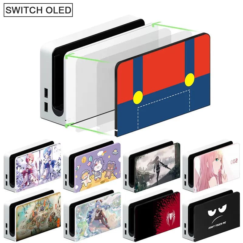 Cover Protettiva Decorativa Anime Cartoon per Dock di Ricarica Nintendo Switch OLED - Piastra Frontale Sostitutiva