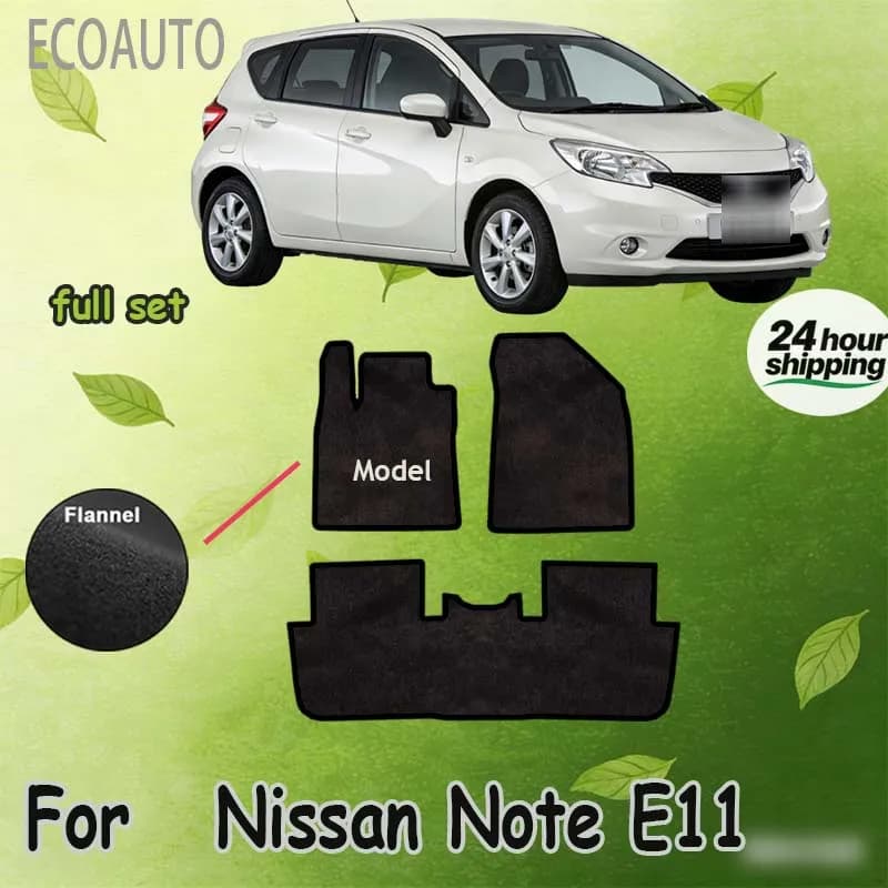 Velour mats Car Floor Mats For Nissan Note E11 2004~2013 Carpets Footpads Anti-slip Cape Rugs Cover Foot Pads