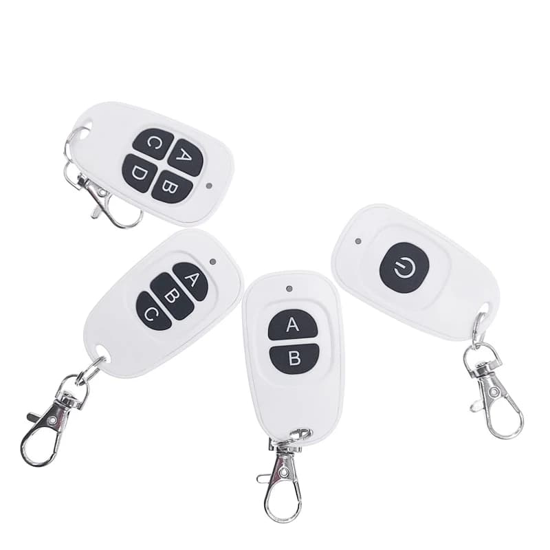 DC6V Bianco Interruttore di telecomando senza fili 1 2 3 4Key Porta del garage EV1527 Codice di apprendimento Sistema di allarme per auto universale 433MHz