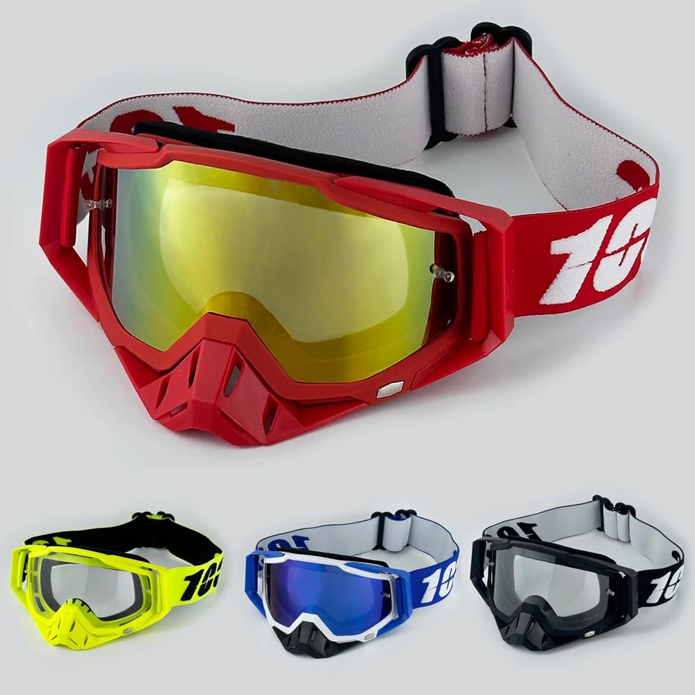 100 Occhiali da motocross Moto ATV MTB Cross-country Equitazione Sport MX Occhiali Casco da moto UV400 Occhiali da bicicletta