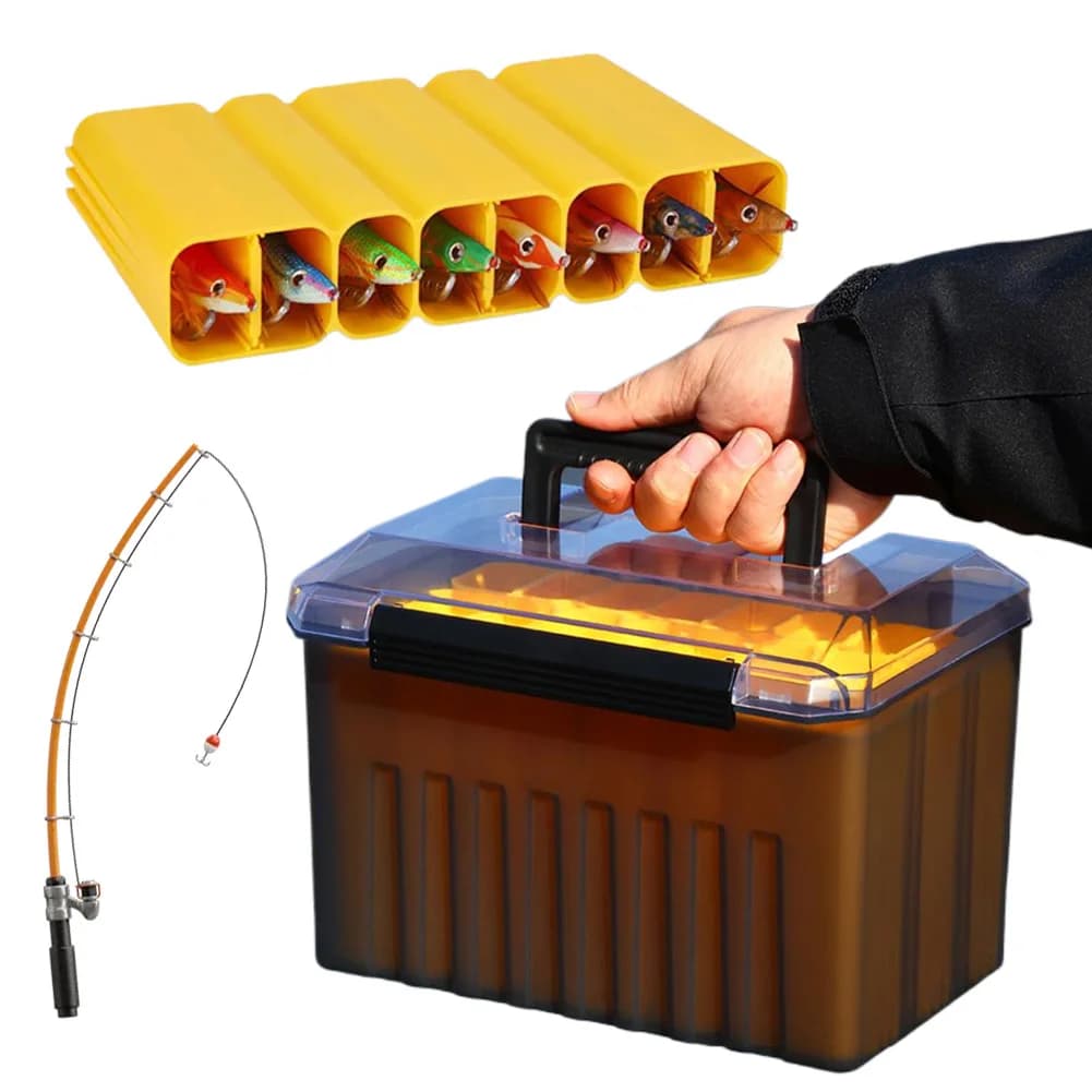 Plastic Fishing Box with 24 Parts, Dure Esche Container, Minnow, Calamari, Jig, Sea Fishing Accessories