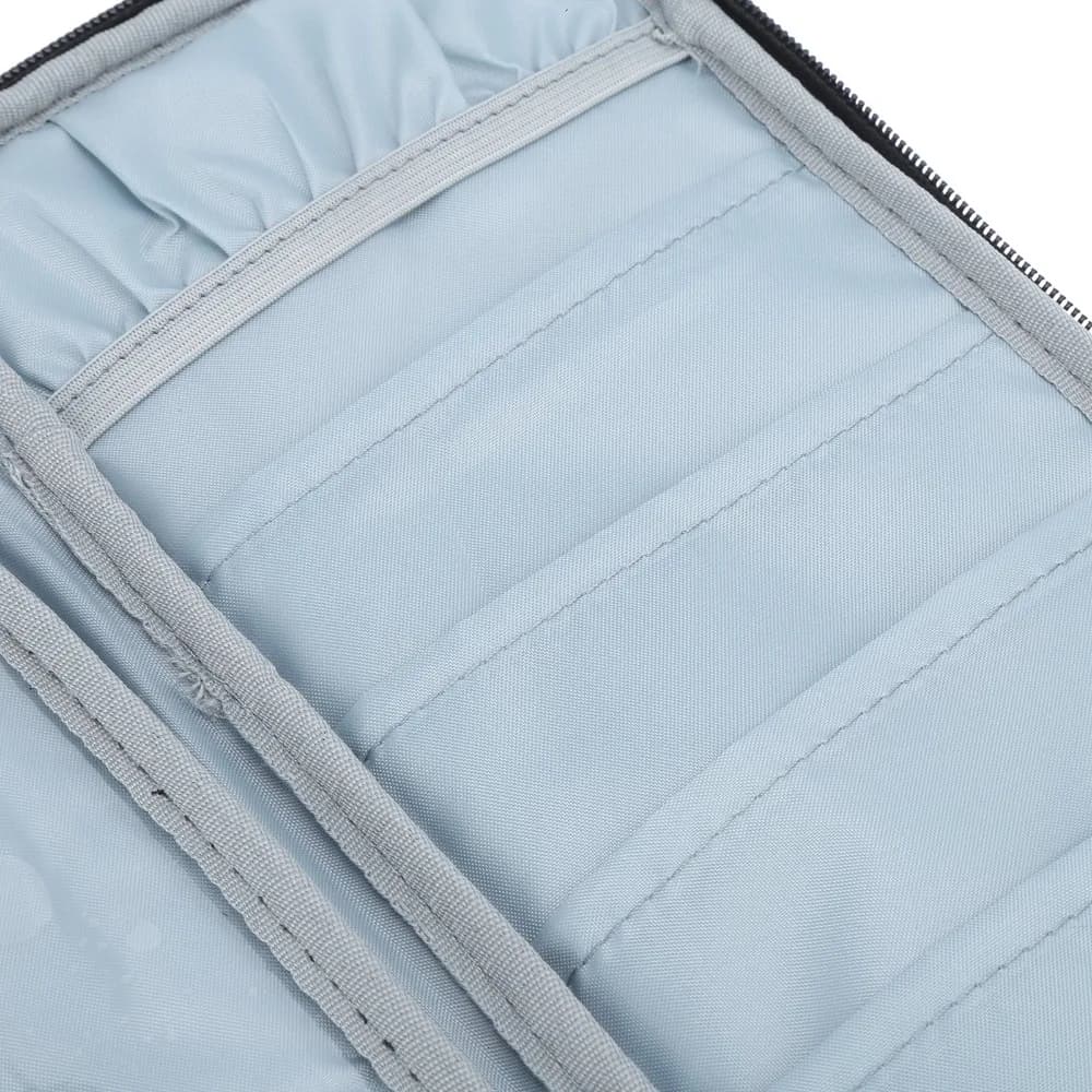 Durable Oxford Cloth Knitting Needle Case Gray Zippered Pouch Crochet Storage Bag Travel Organizer Bag For Knitting Lovers
