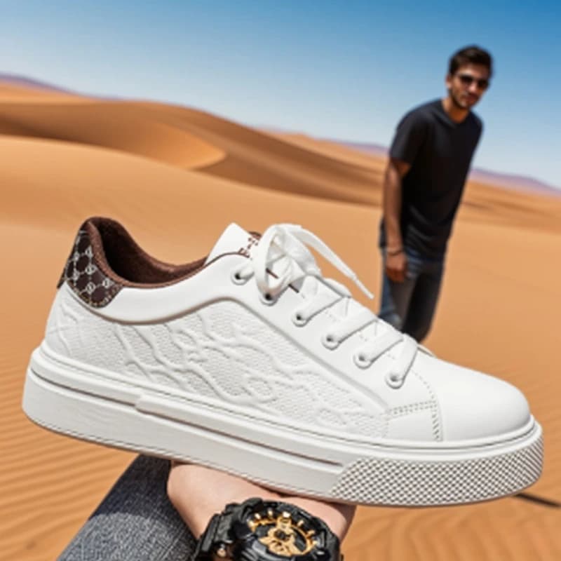Scarpe bianche casual estive da uomo Piccole scarpe sportive in gomma traspirante Mocassini per scarpe alla moda per uomo Pantofole traspiranti alla moda