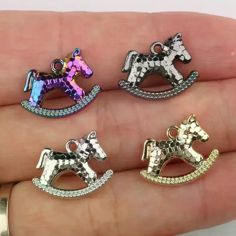 5 Pz 15*17 MM In Lega di Zinco Elettrolitico Cavallo A Dondolo Pendenti E Ciondoli Del Pendente Per La Collana FAI DA TE Bracciale Orecchini Accessori di Gioielli Che Fanno