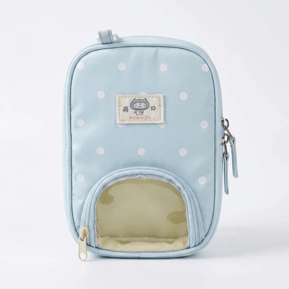 Korean-Style Passport Holder Piano-Shaped Polka Dot Ticket Storage Bag Transparent Window Hanging Strap Compact Travel Wallet
