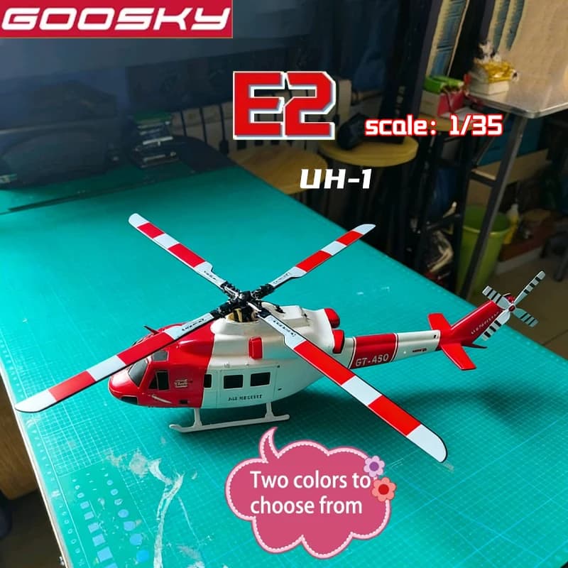 Goosky E2 1/35 GPS Intelligente RC Elicottero elettrico Doppio Brushless Azionamento Diretto Uh-1y Macchina di Salvataggio di Controllo Remoto Giocattolo Per Adulti