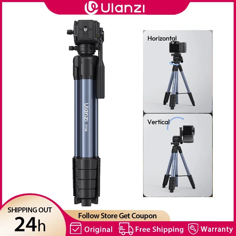 Treppiede da viaggio con treppiede per videocamera Ulanzi TT39 1,55 M con 360 ° Interruttore rapido orizzontale e verticale con testa panoramica Maxload 3KG