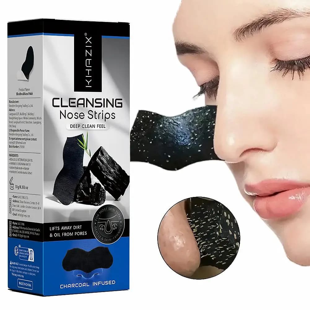 Natural Charcoal Deep Cleansing Pore Strips ，Nose Cleaning Strips Blackheads Removal Deep Cleansing Pore Patches 10/25/50 Count