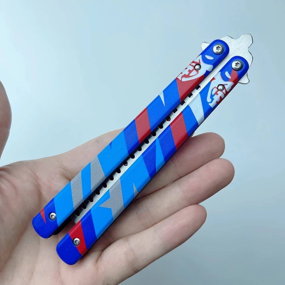 Coltello Valorant da 23 cm, Modello Butterfly, Accessorio per il Gioco GO Vol 2.0, Modello in Metallo, Spada Samurai, Regalo per Ragazzi e Bambini