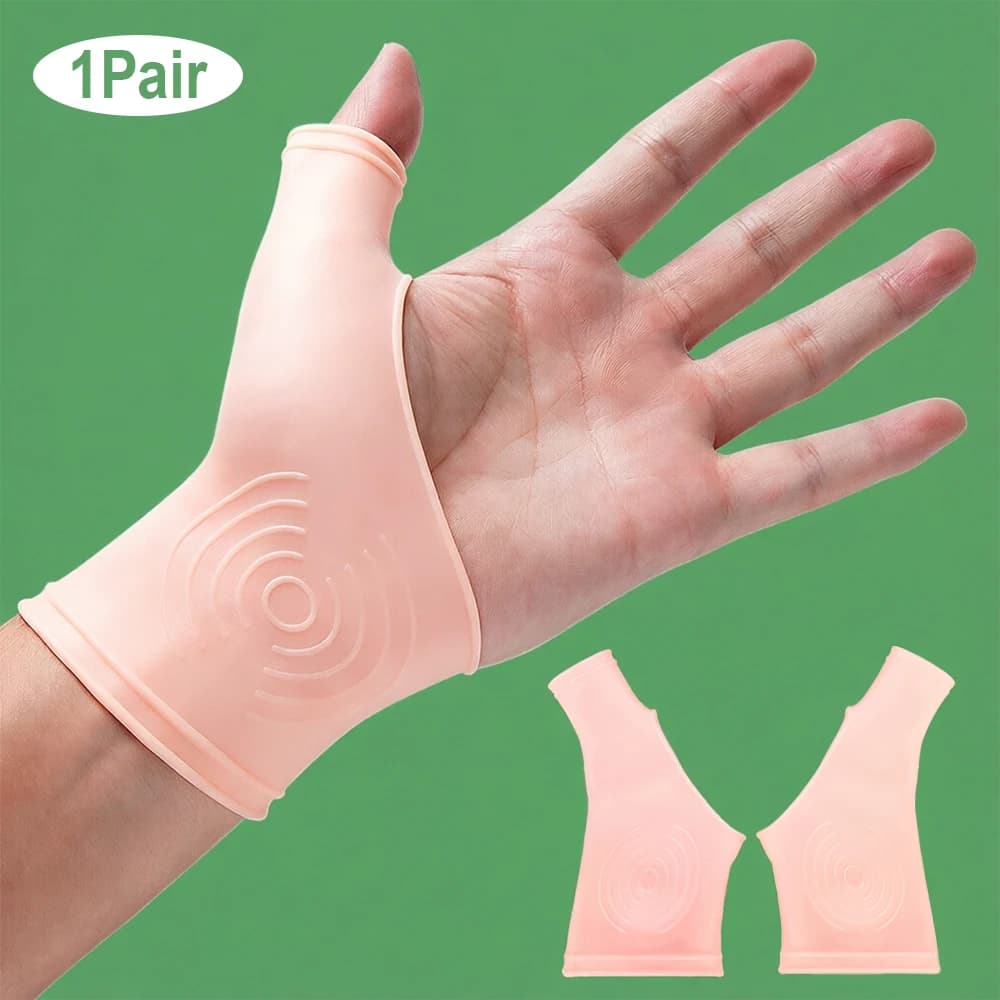 1 Paio di Guanti di Supporto in Gel per Polso e Stabilizzatore per Pollice, Sollievo da Sindrome del Tunnel Carpale, Reumatismi, Tenosinovite, Tendinite, Dolore da Digitazione