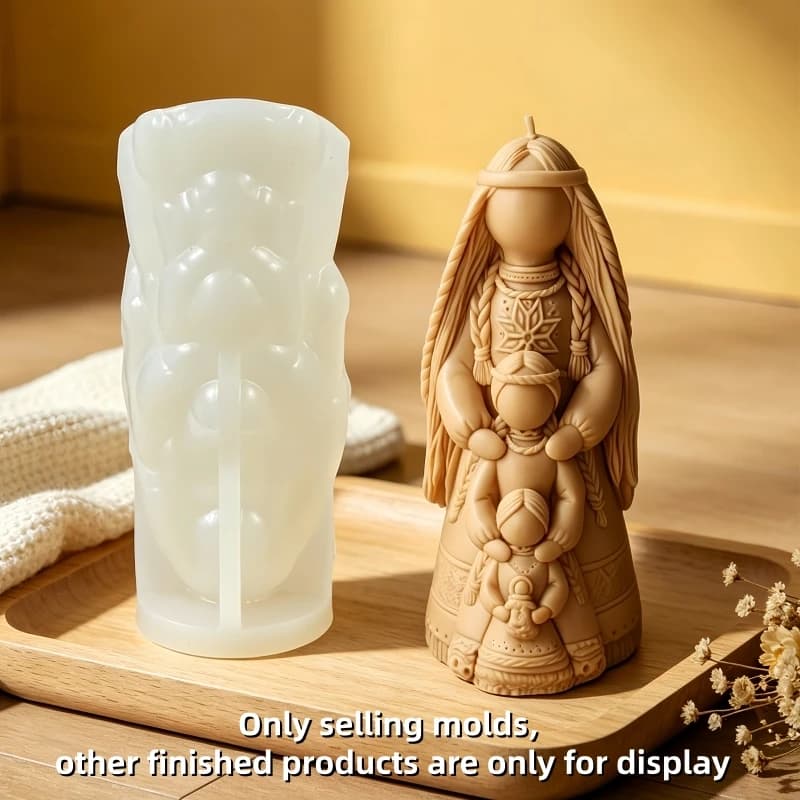 Goddess Family Shape Candle Silicone Mold Maria and Angel Family Shape Resin Gypsum Mold Craft Molds
